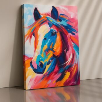 Colorful Horse abstract animal canvas print by Artfy Canvas – modern canvas painting, wall paintings, artwork for wall décor