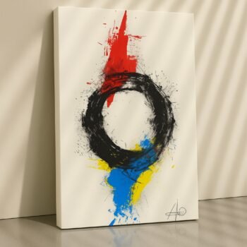 Core Vibration cosmic round abstract canvas print by Artfy Canvas – modern abstract canvas painting, wall paintings, artwork for wall décor