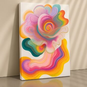 Silent Bloom pastel floral abstract canvas print by Artfy Canvas – flower canvas painting, wall paintings, artwork for wall décor
