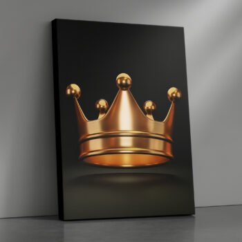 Golden Crown black & gold canvas print by Artfy Canvas – regal abstract canvas painting, wall paintings, artwork for wall décor