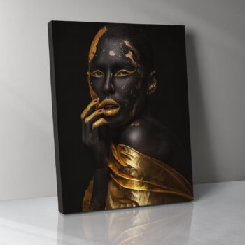 Golden Contours of Grace black & gold canvas print by Artfy Canvas – elegant abstract canvas painting, wall paintings, artwork for wall décor