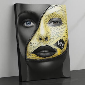 Hidden Layers Golden Unveil black & gold canvas print by Artfy Canvas – abstract portrait canvas painting, wall paintings, artwork for wall décor