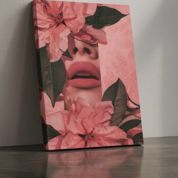 Bloomed Beauty floral feminine silhouette canvas print by Artfy Canvas – modern art canvas painting, wall paintings, artwork for wall décor
