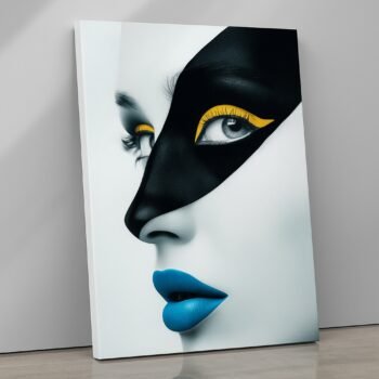 Azure Mask minimalist portrait canvas print by Artfy Canvas – modern canvas painting, wall paintings, artwork for wall décor