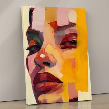 Vivid Glance abstract colorful portrait canvas print by Artfy Canvas – modern art canvas painting, wall paintings, artwork for wall décor