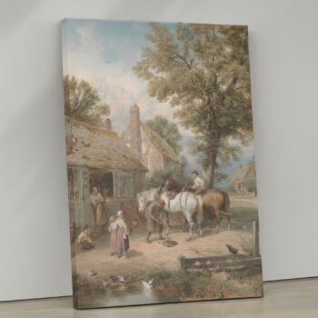 Rustic Charm countryside canvas print by Artfy Canvas – rustic vintage landscape canvas painting, wall paintings, artwork for wall décor