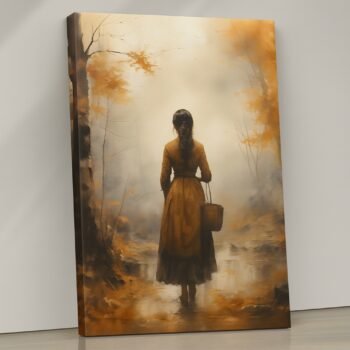 Autumn Silence romantic fall scene canvas print by Artfy Canvas – seasonal landscape canvas painting, wall paintings, artwork for wall décor