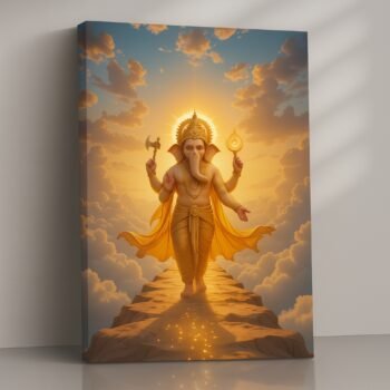 Celestial Path of Ganesha religious canvas print by Artfy Canvas – divine Hindu spiritual canvas painting, wall paintings, artwork for Indian homes