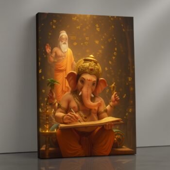 The Sage’s Blessing Ganesha religious canvas print by Artfy Canvas – devotional Hindu deity canvas painting, wall paintings, artwork for Indian décor
