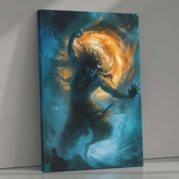 Cosmic Dance Tandava Shiva religious canvas print by Artfy Canvas – Hindu spiritual dance canvas painting, wall paintings, artwork for worship décor
