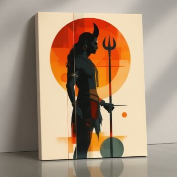 Sacred Silhouette Shiva religious canvas print by Artfy Canvas – minimalist Hindu spiritual canvas painting, wall paintings, artwork for Indian décor