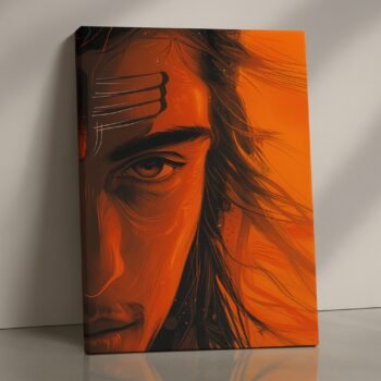 Fiery Vision Shiva religious canvas print by Artfy Canvas – Hindu deity art canvas painting, wall paintings, artwork for prayer room décor