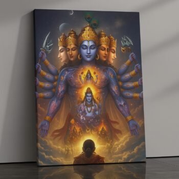 Infinite Forms Vishwarupa Shiva religious canvas print by Artfy Canvas – Hindu spiritual canvas painting, wall paintings, artwork for Indian home décor