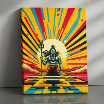 Radiant Ascendancy Shiva religious canvas print by Artfy Canvas – divine Hindu art canvas painting, wall paintings, artwork for spiritual décor