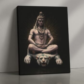 Divine Ascendancy Meditation Shiva religious canvas print by Artfy Canvas – meditation Hindu canvas painting, wall paintings, artwork for home décor