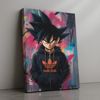 Saiyan Streetstyle anime urban canvas print by Artfy Canvas – Dragon Ball inspired canvas painting, wall paintings, artwork for wall décor