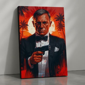Agent of Sunset spy thriller canvas print by Artfy Canvas – cinematic mystery canvas painting, wall paintings, artwork for wall décor