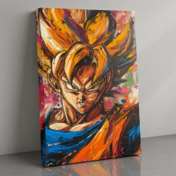 Saiyan Fury explosive anime canvas print by Artfy Canvas – Dragon Ball inspired canvas painting, wall paintings, artwork for wall décor