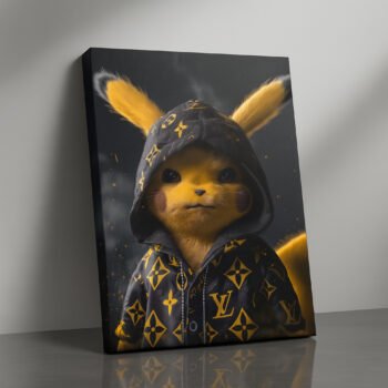 Luxe Pikachu pop culture streetwear canvas print by Artfy Canvas – anime pop art canvas painting, wall paintings, artwork for wall décor