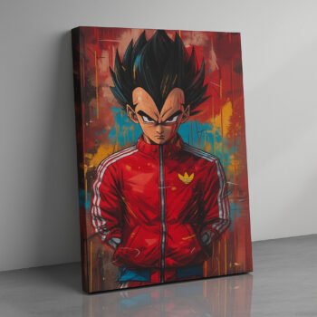 Street Prince Vegeta urban canvas print by Artfy Canvas – anime Dragon Ball canvas painting, wall paintings, artwork for wall décor