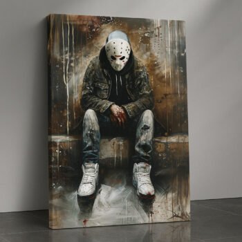 Silent Mask horror villain canvas print by Artfy Canvas – scary movie canvas painting, wall paintings, artwork for wall décor