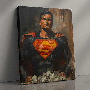 Kryptonian Fortune Superman cinematic canvas print by Artfy Canvas – superhero comic canvas painting, wall paintings, artwork for wall décor