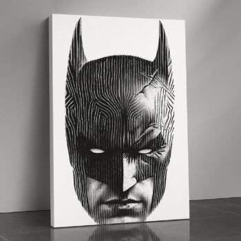 Shadowed Vigil minimalist Batman canvas print by Artfy Canvas – superhero comic canvas painting, wall paintings, artwork for wall décor