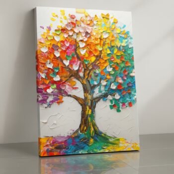 Spectrum of Life vibrant tree canvas print by Artfy Canvas – nature canvas painting, wall paintings, artwork for wall décor