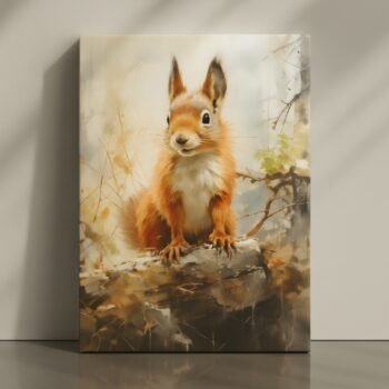 Forest Whiskers red squirrel canvas print by Artfy Canvas – animal nature canvas painting, wall paintings, artwork for wall décor