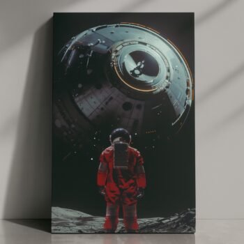 Celestial Encounter astronaut sci-fi canvas print by Artfy Canvas – cosmic canvas painting, wall paintings, artwork for wall décor