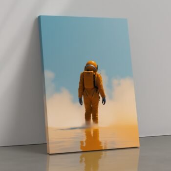 Solitude Horizon minimalist astronaut canvas print by Artfy Canvas – cosmic canvas painting, wall paintings, artwork for wall décor