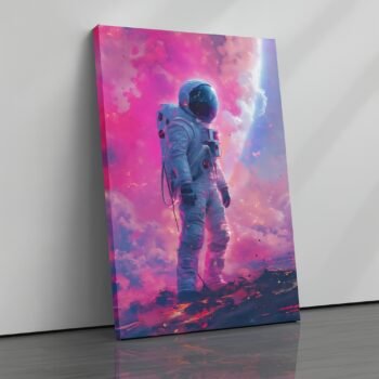 Nebula Drifter vibrant astronaut canvas print by Artfy Canvas – cosmic canvas painting, wall paintings, artwork for wall décor