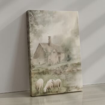 Pastoral Whispers rustic farmhouse canvas print by Artfy Canvas – nature landscape canvas painting, wall paintings, artwork for wall décor
