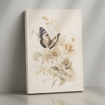 Whispering Wings butterfly floral canvas print by Artfy Canvas – nature canvas painting, wall paintings, artwork for wall décor