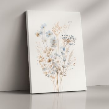 Serenity Blooms neutral botanical canvas print by Artfy Canvas – floral canvas painting, wall paintings, artwork for wall décor