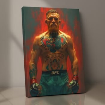 Crimson Fighter UFC sports canvas print by Artfy Canvas – athlete portrait canvas painting, wall paintings, artwork for wall décor