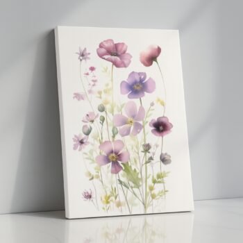 Lavender Whispers watercolor wildflower canvas print by Artfy Canvas – floral canvas painting, wall paintings, artwork for wall décor