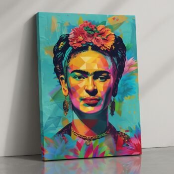 Vivid Frida floral portrait canvas print by Artfy Canvas – modern cultural canvas painting, wall paintings, artwork for wall décor