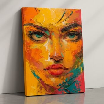 Fire in Her Gaze bold portrait canvas print by Artfy Canvas – modern portrait canvas painting, wall paintings, artwork for wall décor