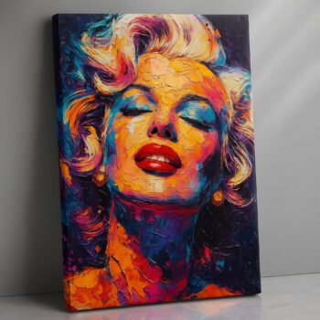 Electric Monroe neon Marilyn canvas print by Artfy Canvas – pop art portrait canvas painting, wall paintings, artwork for wall décor