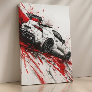 Drift Fury JDM car canvas print by Artfy Canvas – Japanese car canvas painting, wall paintings, artwork for wall décor