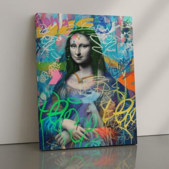 Graffiti Mona urban Mona Lisa canvas print by Artfy Canvas – street art canvas painting, wall paintings, artwork for wall décor