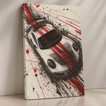 Bloodline Racer red speed racing canvas print by Artfy Canvas – sports car canvas painting, wall paintings, artwork for wall décor