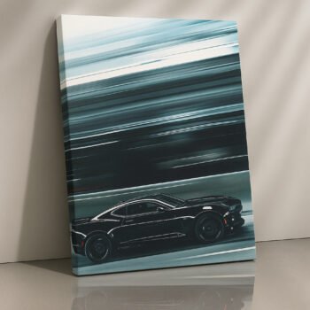 Midnight Racer muscle car canvas print by Artfy Canvas – American car canvas painting, wall paintings, artwork for wall décor