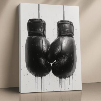 Shadow Gloves boxing athlete canvas print by Artfy Canvas – sports canvas painting, wall paintings, artwork for wall décor