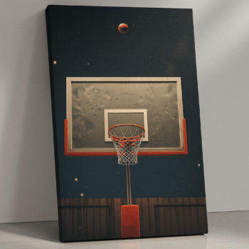 Lunar Dunk basketball surrealism canvas print by Artfy Canvas – unique canvas painting, wall paintings, artwork for wall décor