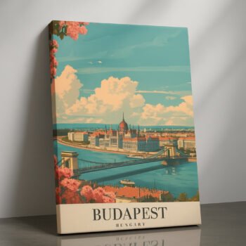 Budapest Danube skyline canvas print by Artfy Canvas – European travel canvas painting, wall paintings, artwork for wall décor
