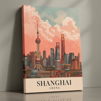 Shanghai modern skyline canvas print by Artfy Canvas – Asian travel canvas painting, wall paintings, artwork for wall décor