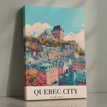 Quebec City Château Frontenac canvas print by Artfy Canvas – Canadian travel canvas painting, wall paintings, artwork for wall décor