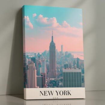 New York City Empire State skyline canvas print by Artfy Canvas – modern travel canvas painting, wall paintings, artwork for wall décor